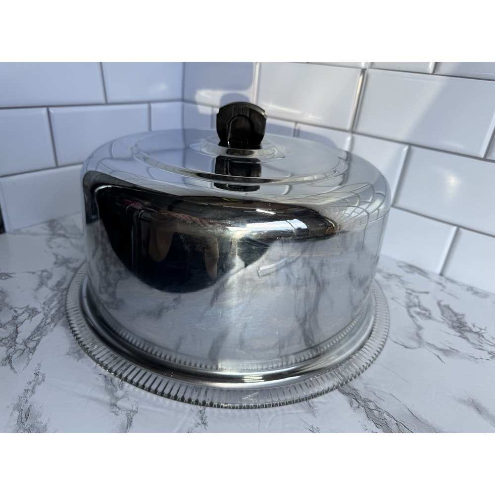 Vintage Kromex Chrome Metal Cover For Cake